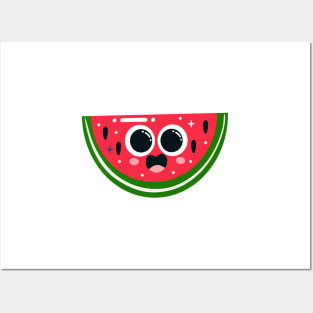 Watermelon kawaii Posters and Art